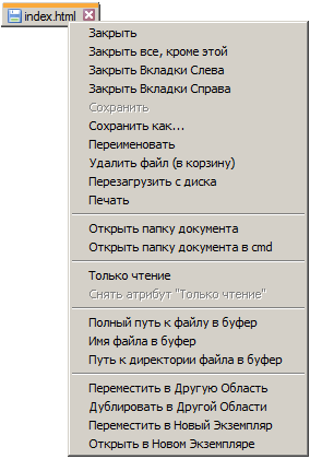 Дополнительные опции в контекстном меню программы Notepad++